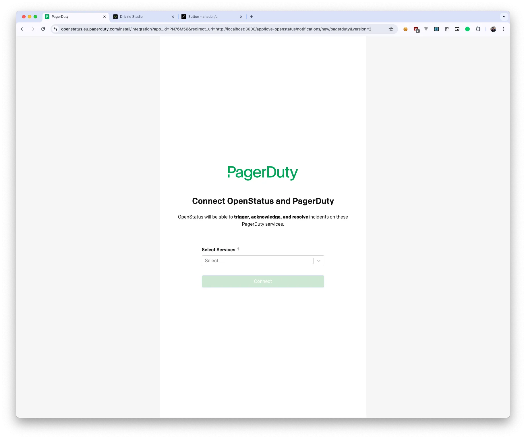 Connect to PagerDuty